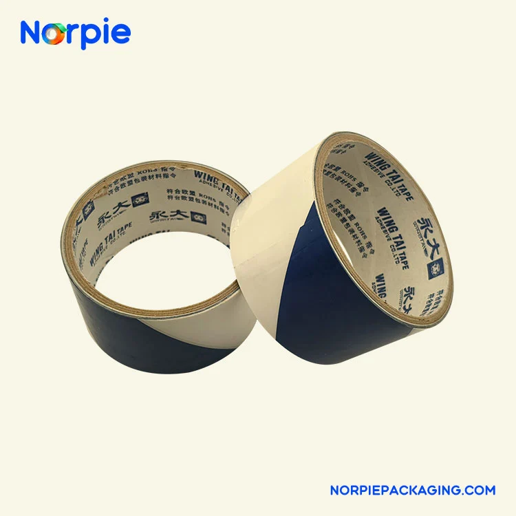 Niebiesko-biała taśma ostrzegawcza