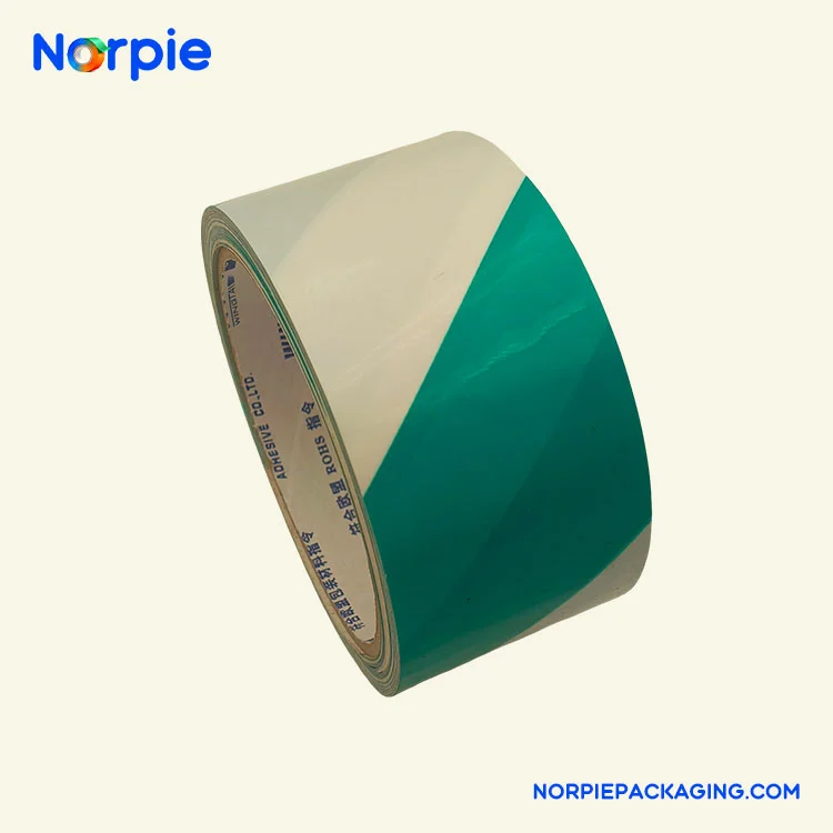 Zielono-biała taśma ostrzegawcza